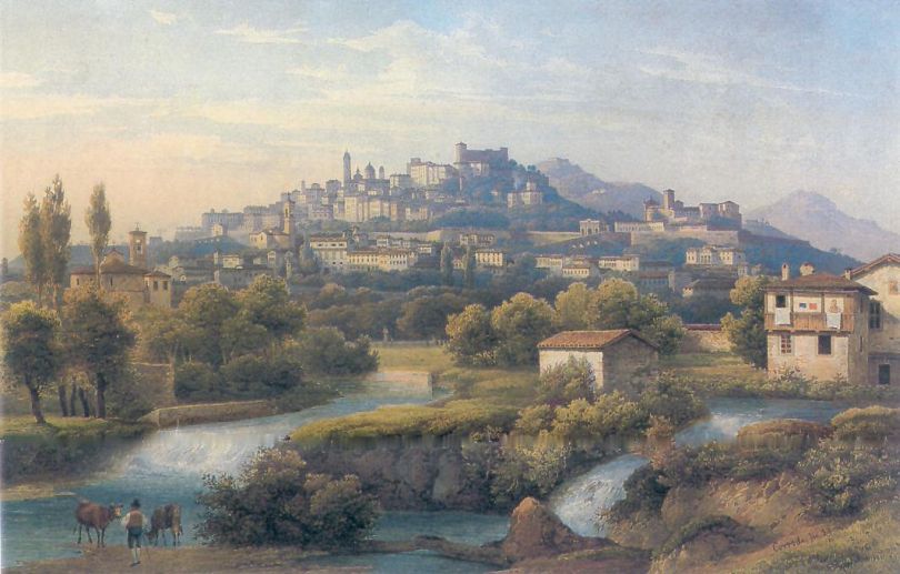 Salomon Corrodi. Veduta di Bergamo (1839)